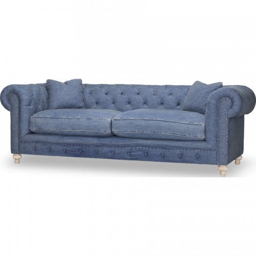 Greenwich Sofa in Tufted Blue Denim